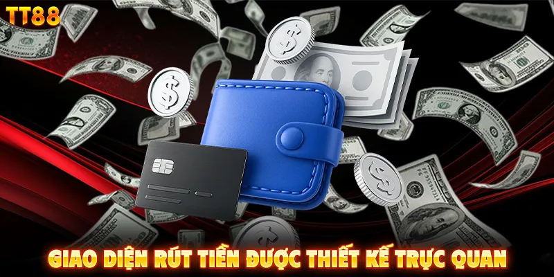 Giao diện rút tiền được thiết kế trực quan